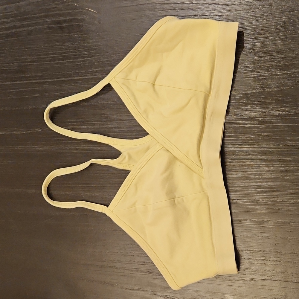 Fabletics Racerback Bralette Yellow MEDIUM